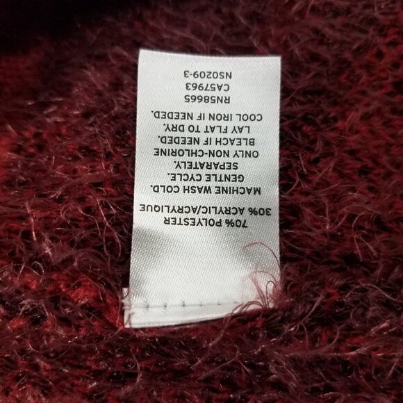NWT 14th & Union S Eyelash Knit Pullover Sweater Fuzzy Red - Picture 8 of 8